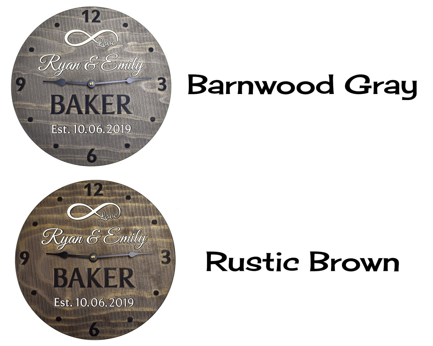 (D) 11 Inch Personalized Clock