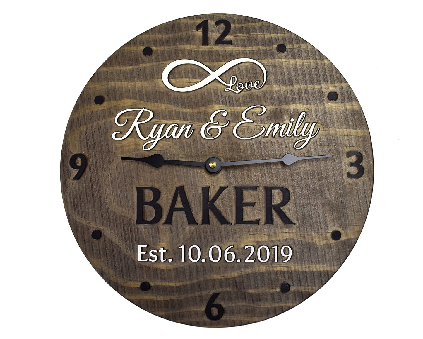 (D) 11 Inch Personalized Clock
