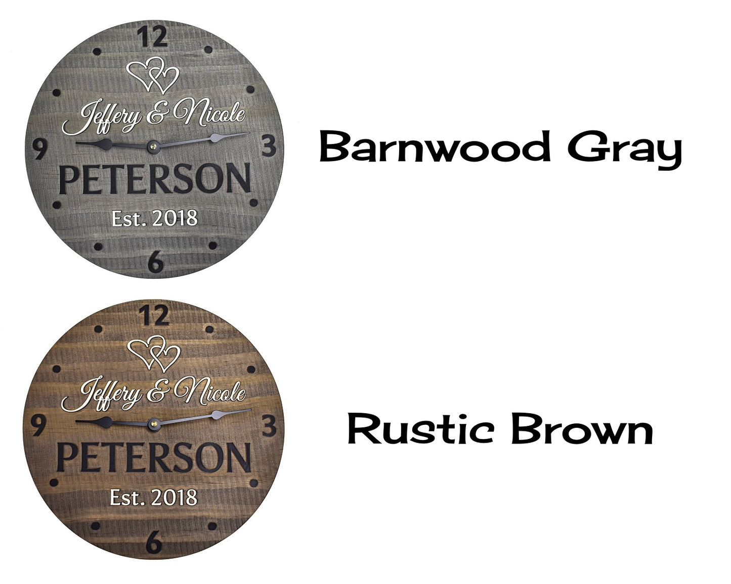 (B) 11 Inch Personalized Clock