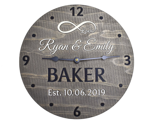 (D) 11 Inch Personalized Clock